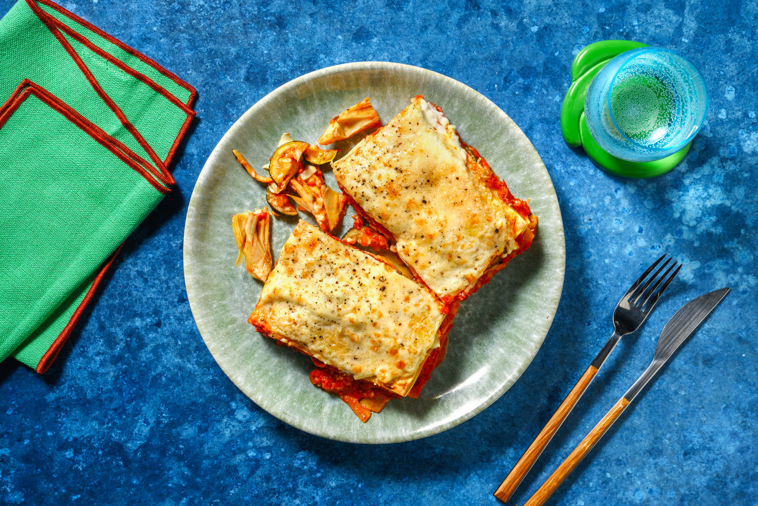 Lasagne met artisjok en courgette
