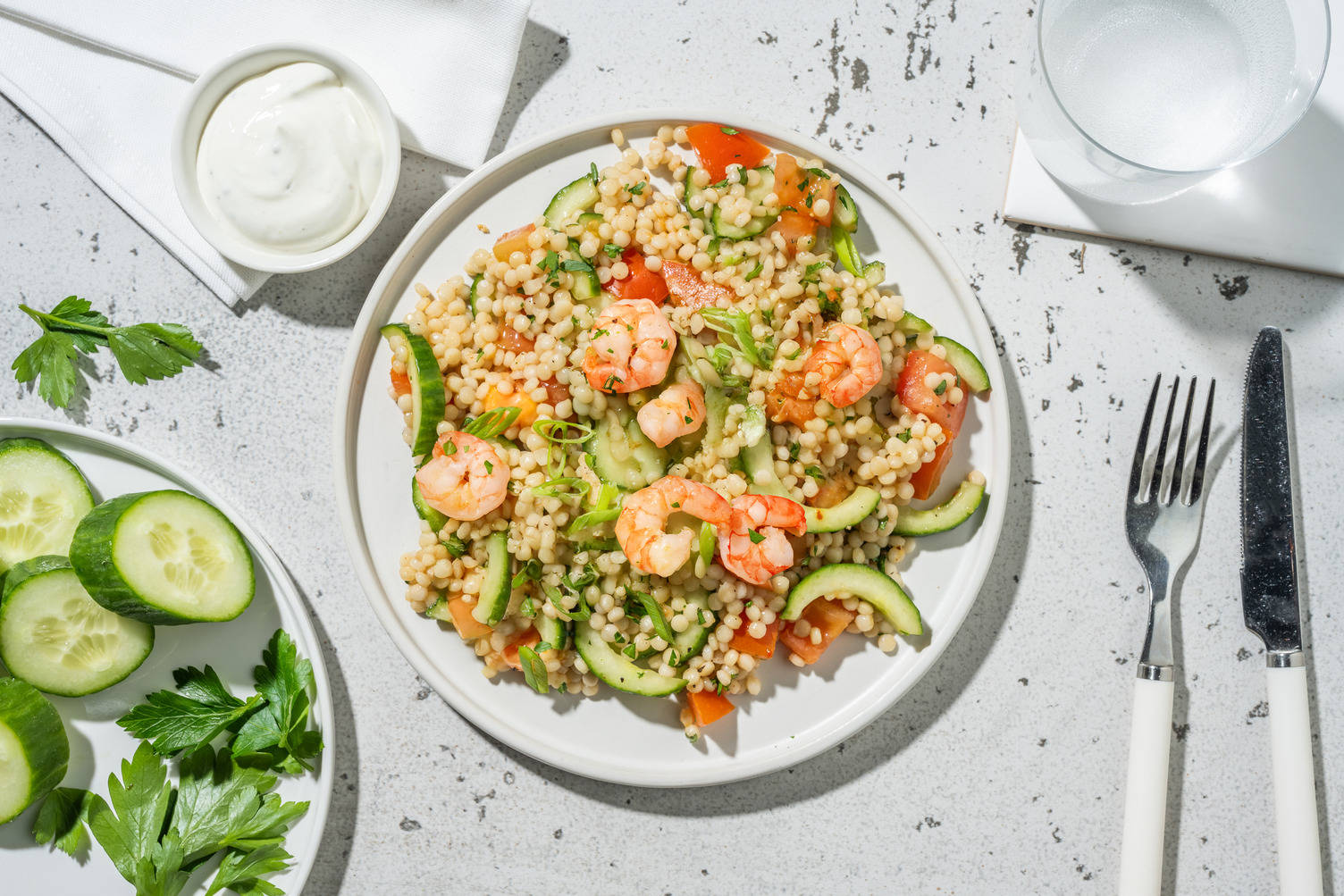 One Pot: Garnelen-Perlcouscous-Salat
