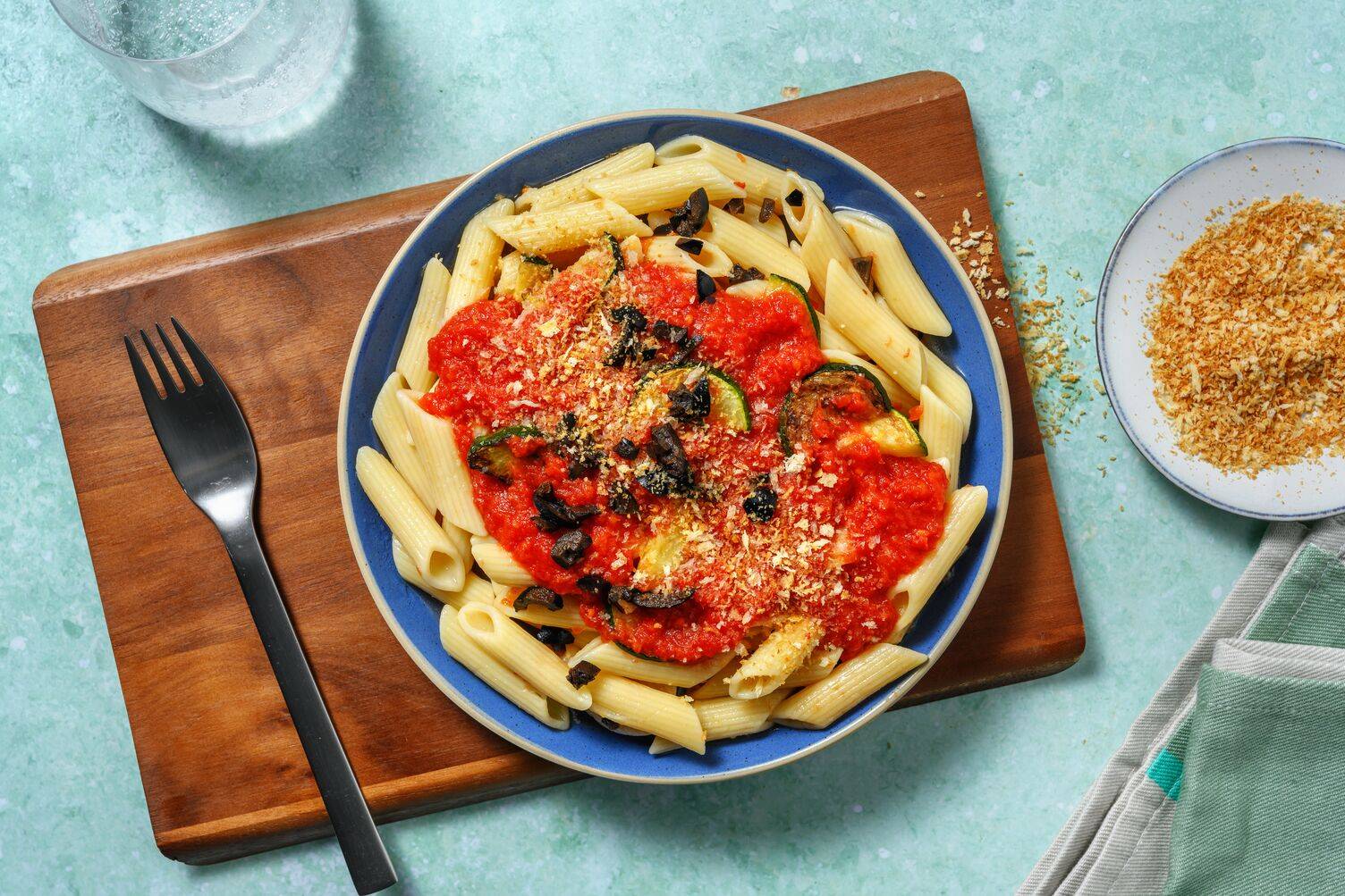 Pasta Verdure mit Kalamata-Oliven