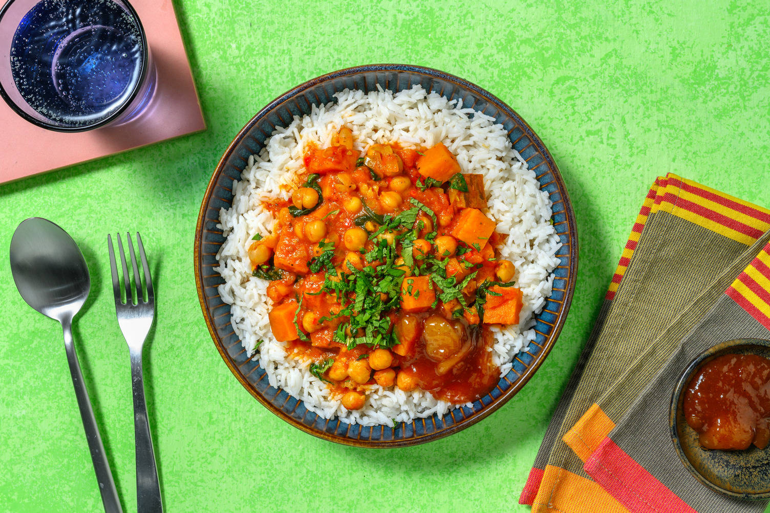 Kikkererwtencurry met zoete aardappel