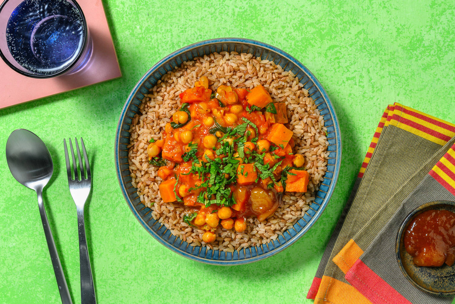 Kikkererwtencurry met zoete aardappel