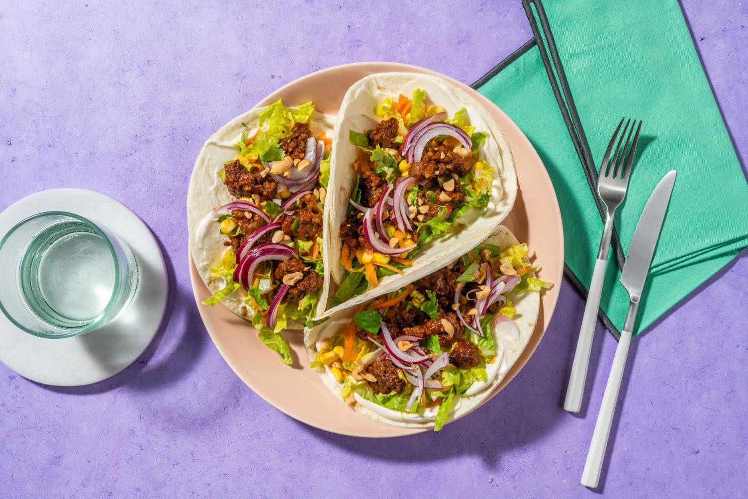 Quick Double Sticky Garlic Beef Tacos