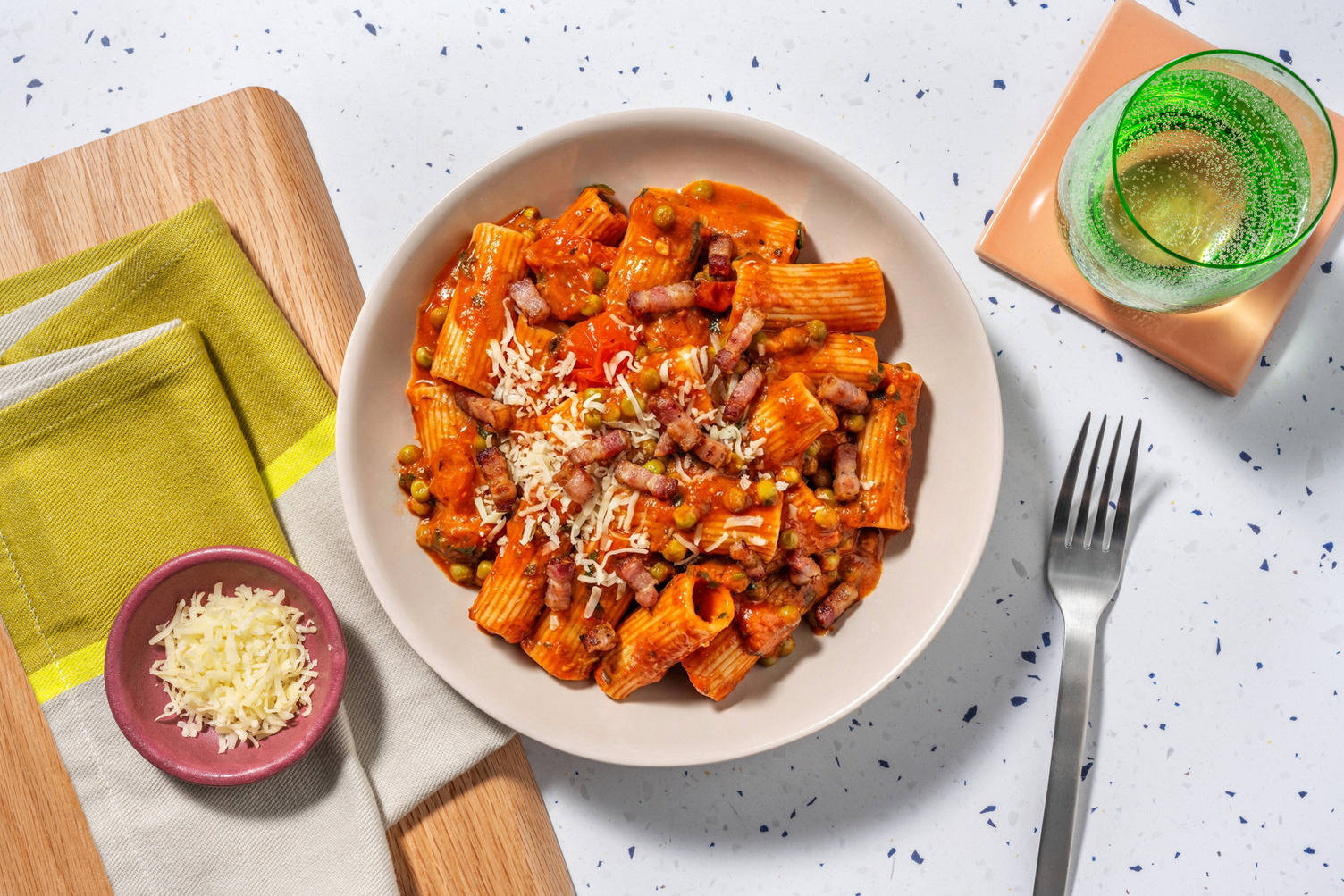 Cherry Tomato Rigatoni with Irish Bacon