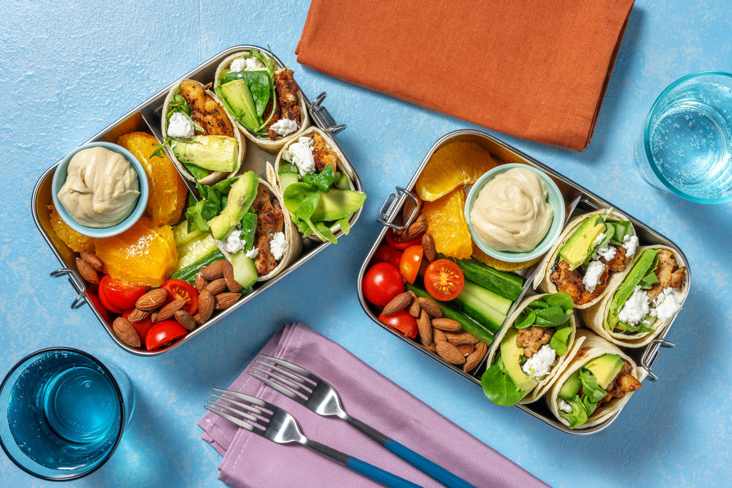 Lunch Box with Chicken & Avocado Wraps