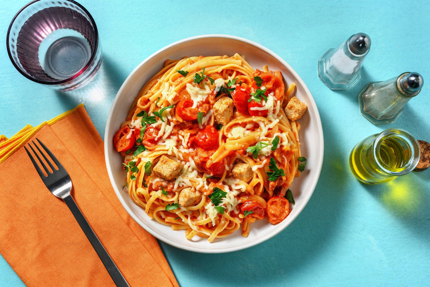 Chicken and Cheese Linguine