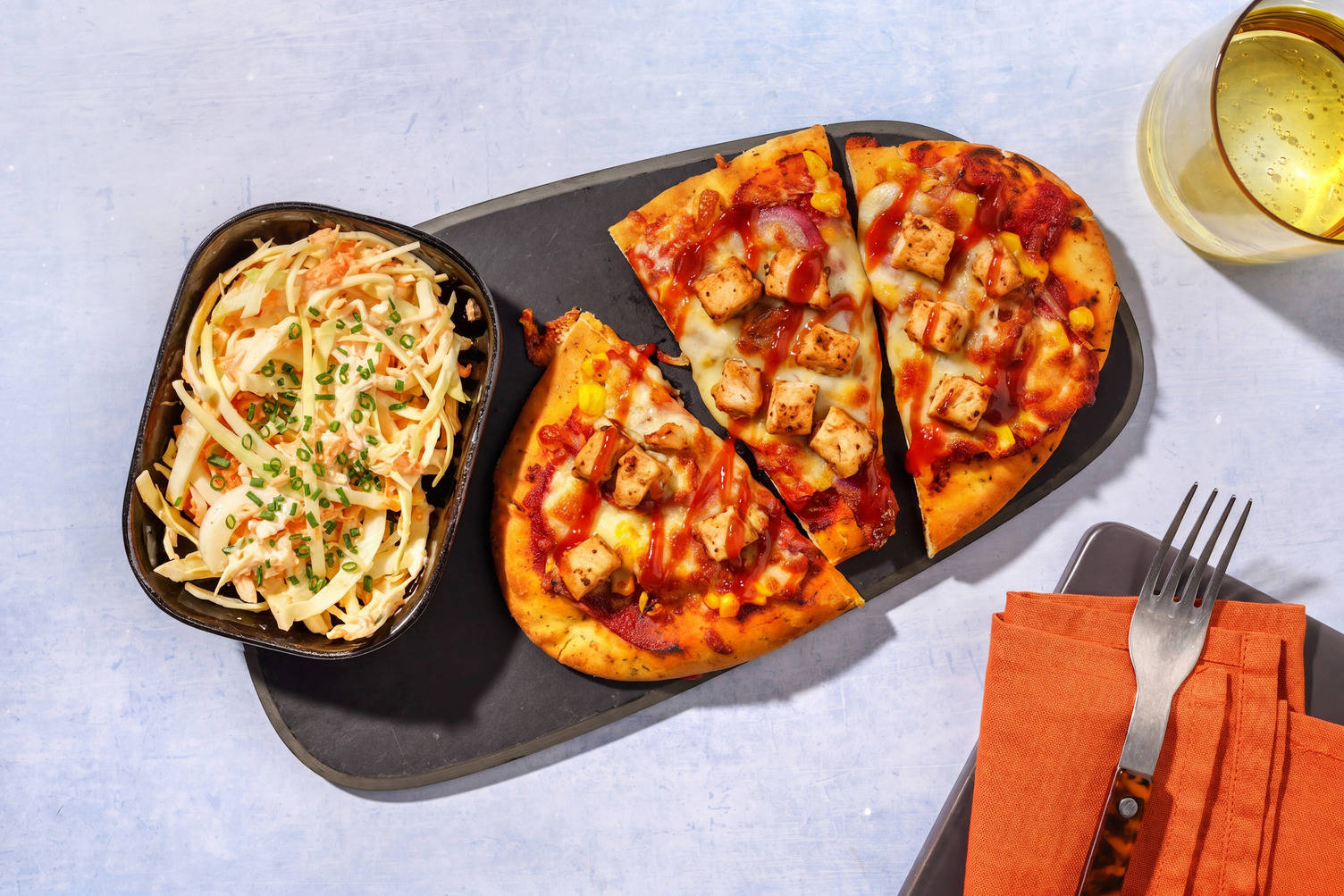 BBQ Sweetcorn Naanizza with Irish Chicken