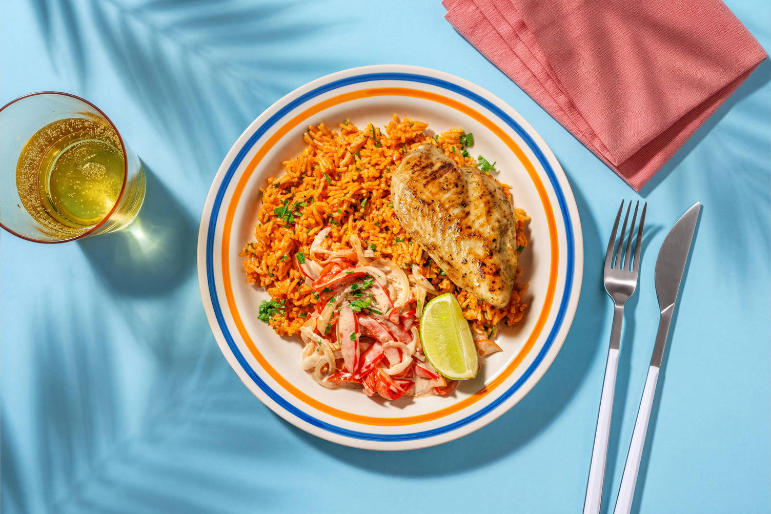 Poulet à la jamaïcaine, persil & riz pilaf