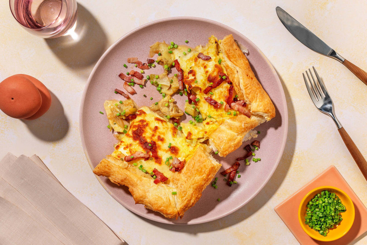Bacon-Topped Quiche with Turnip & Leek