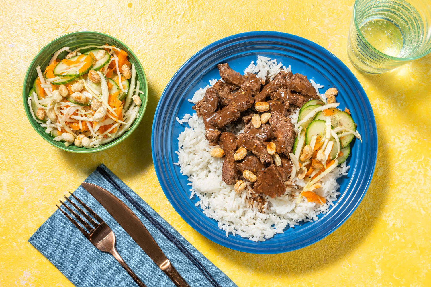 Bulgogibowl met Koreaanse stijl biefstukreepjes