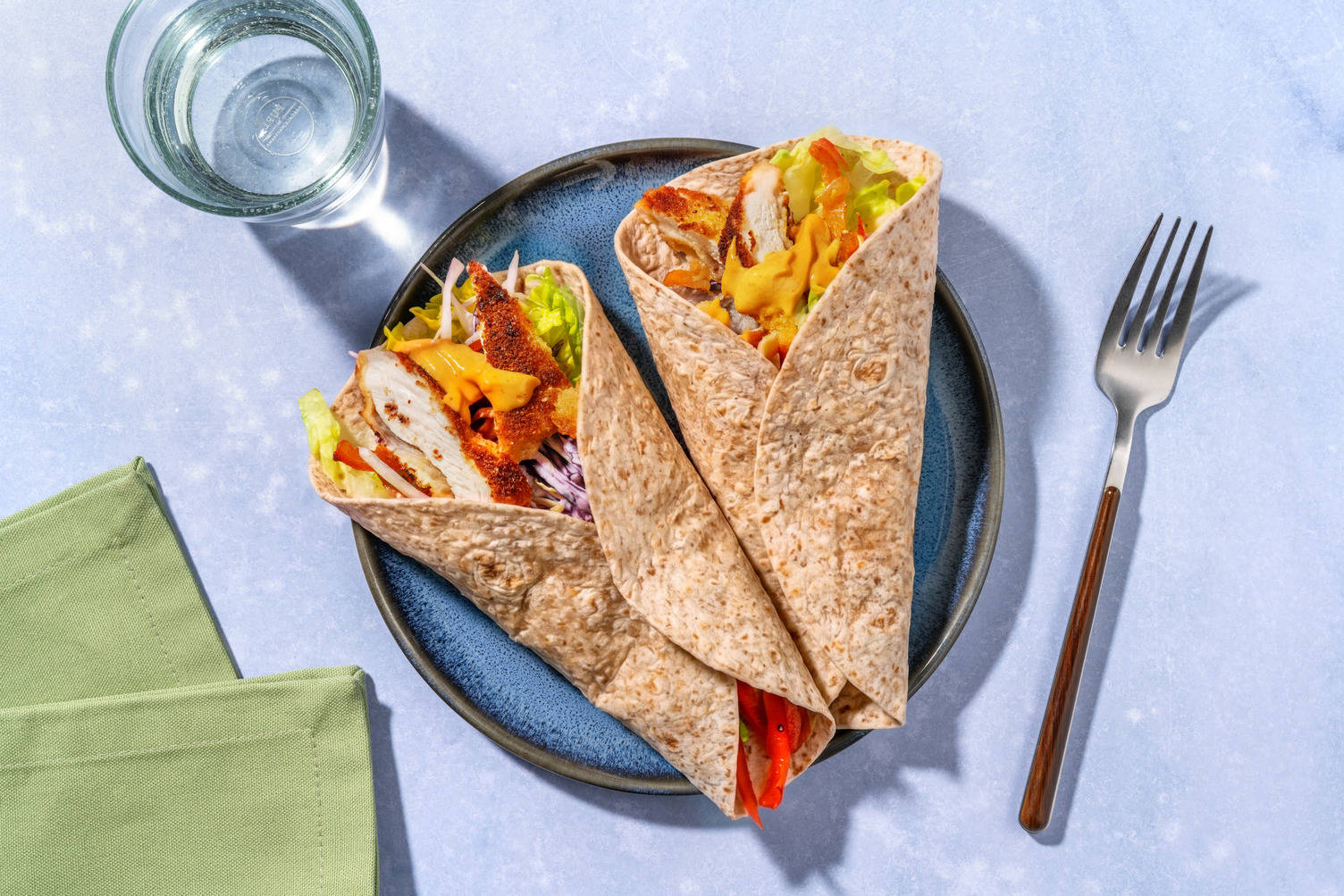 Wrap met krokante kip en mangoketchup