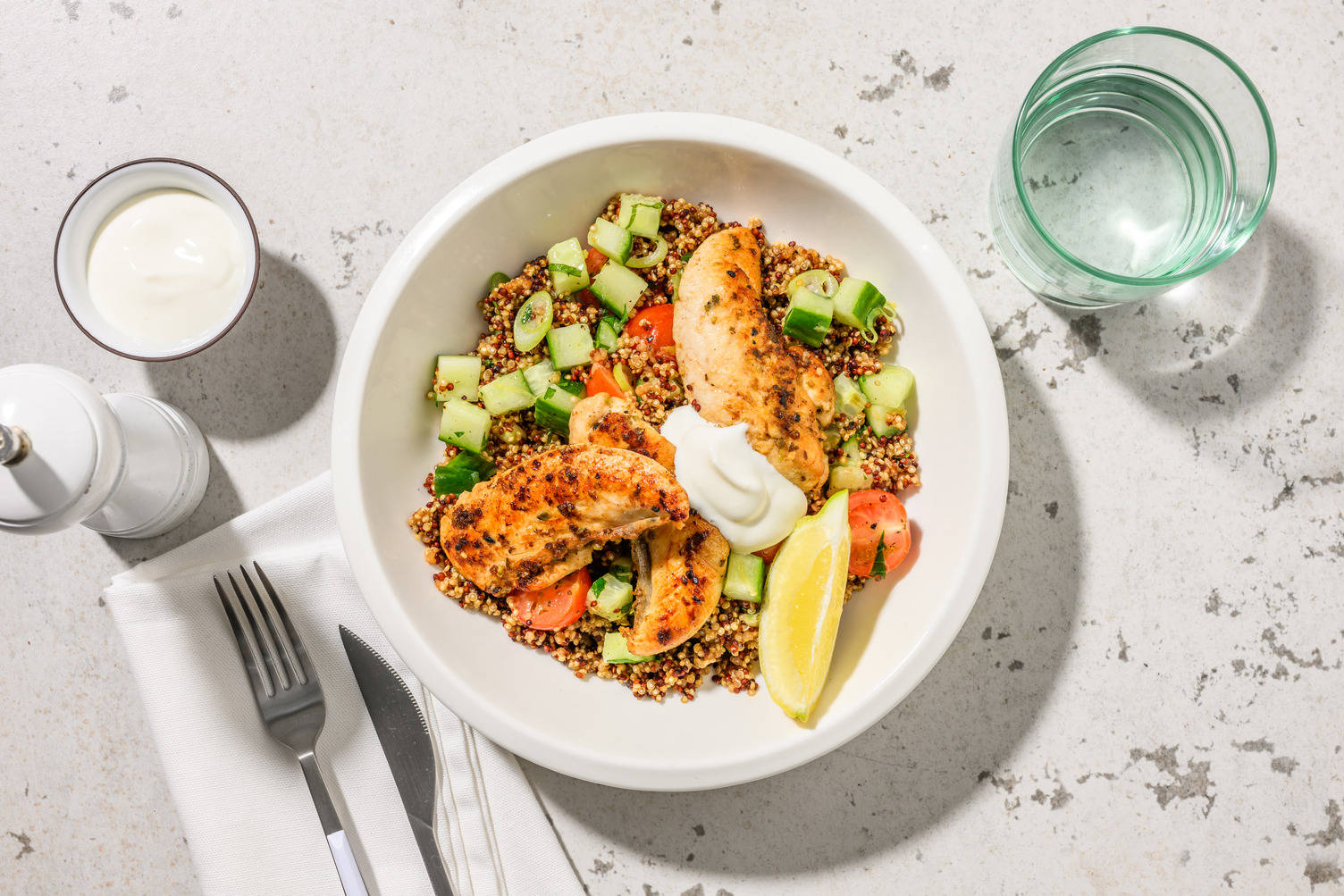 Quinoa-Tabouleh mit Za'atar-Hähnchen