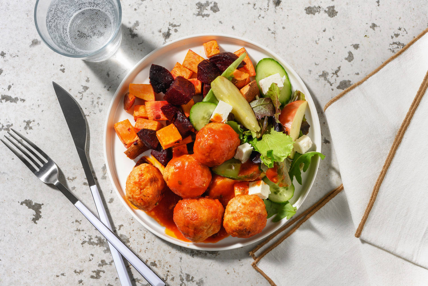 Baked Pork Meatballs & Herby Tomato Sauce