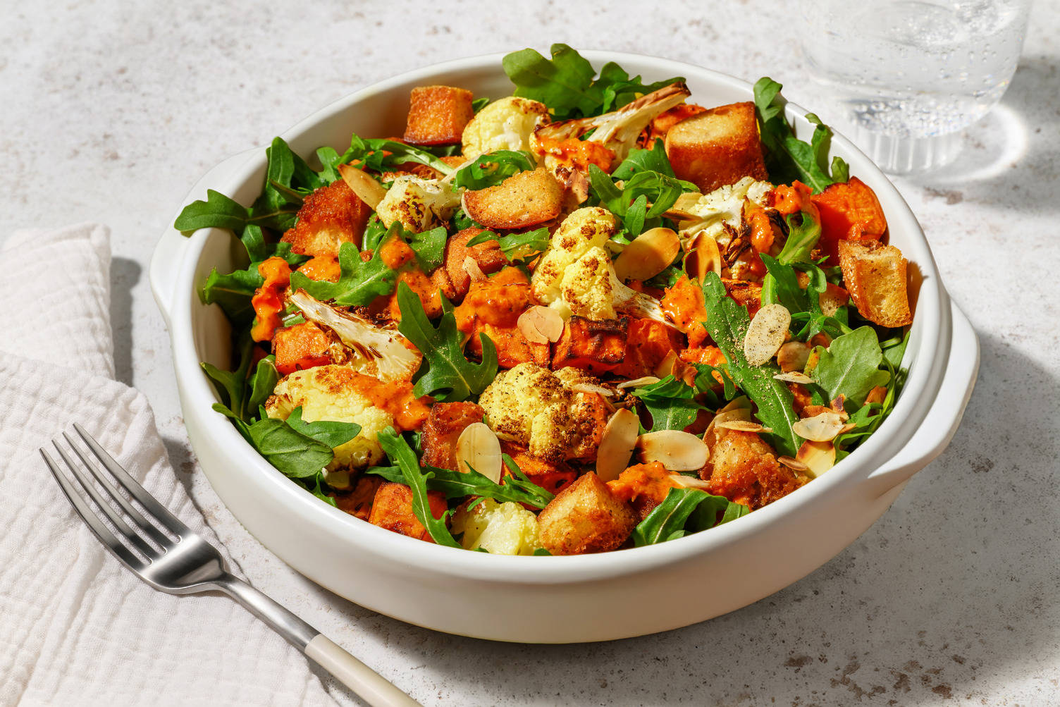 Romesco Roasted Cauliflower Salad
