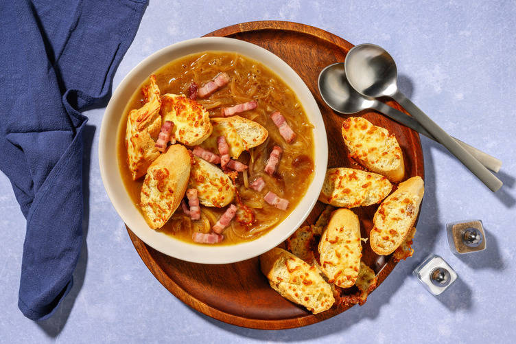 French Onion Soup with Irish Bacon 