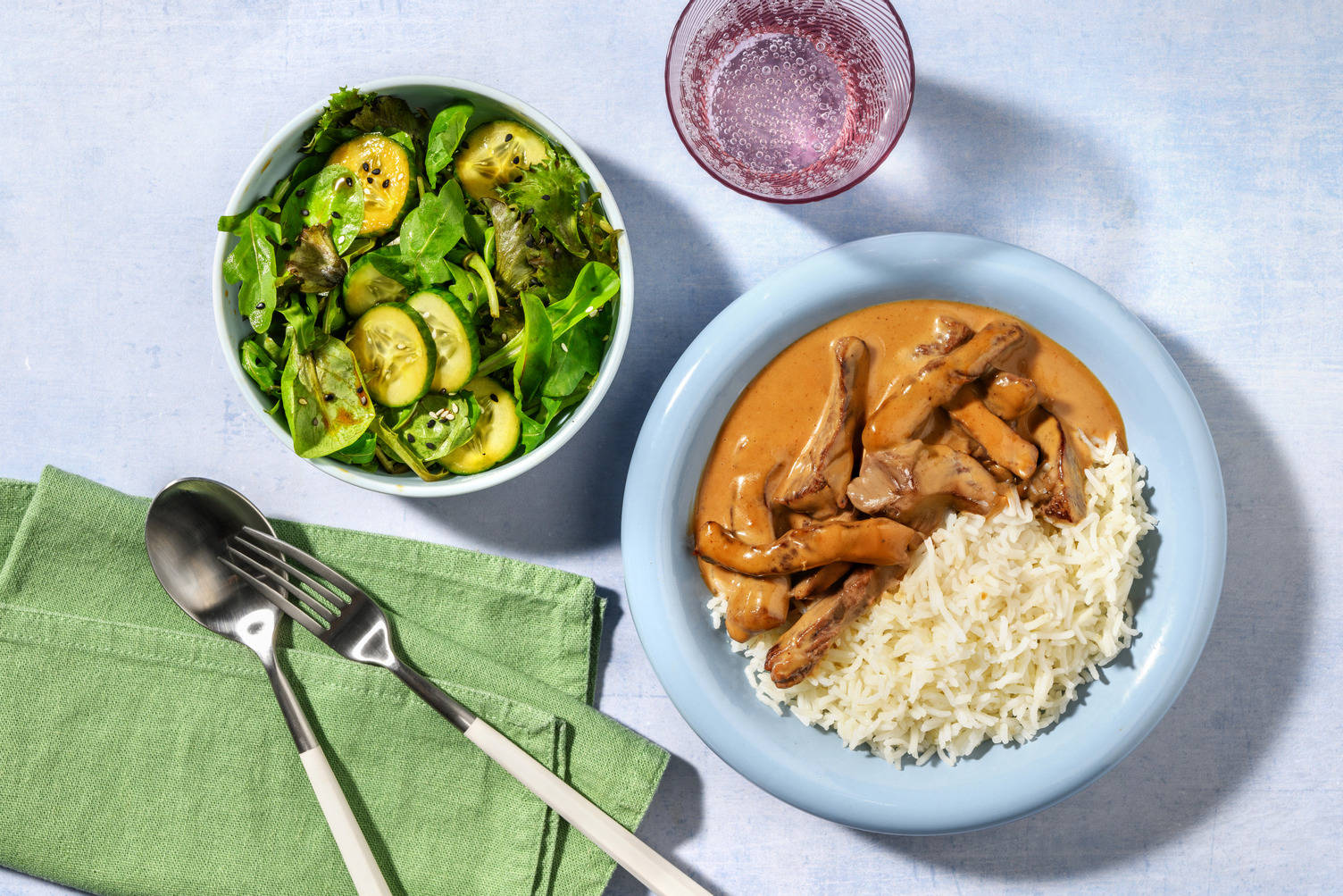 Quick Saucy Double Coconut Beef Curry & Rice