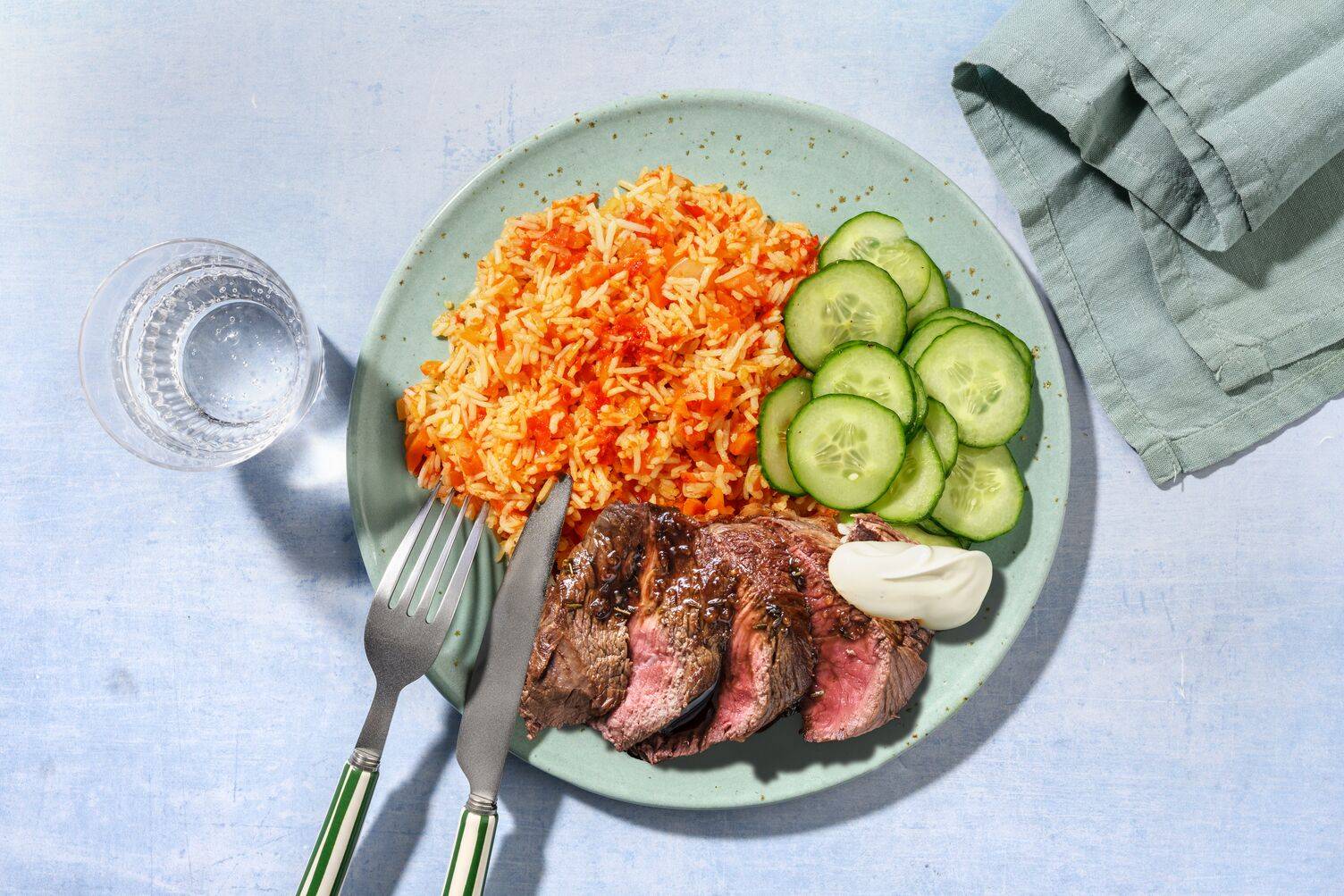 Hüftsteak vom Weiderind mit Djuvec-Reis