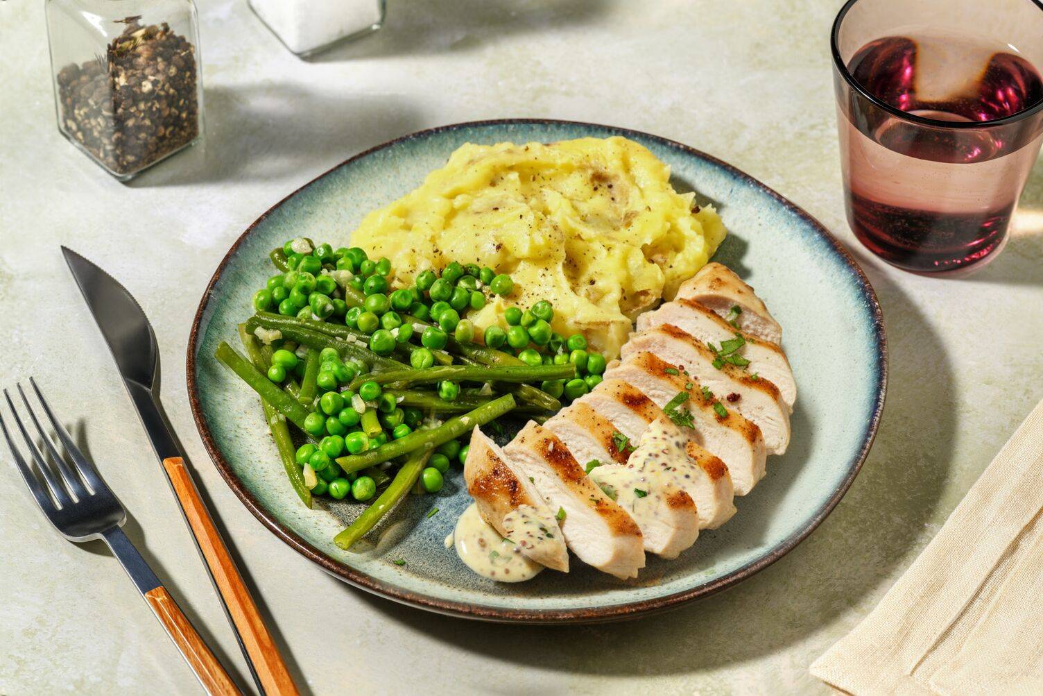 Chicken and Creamy Parsley Mustard Sauce