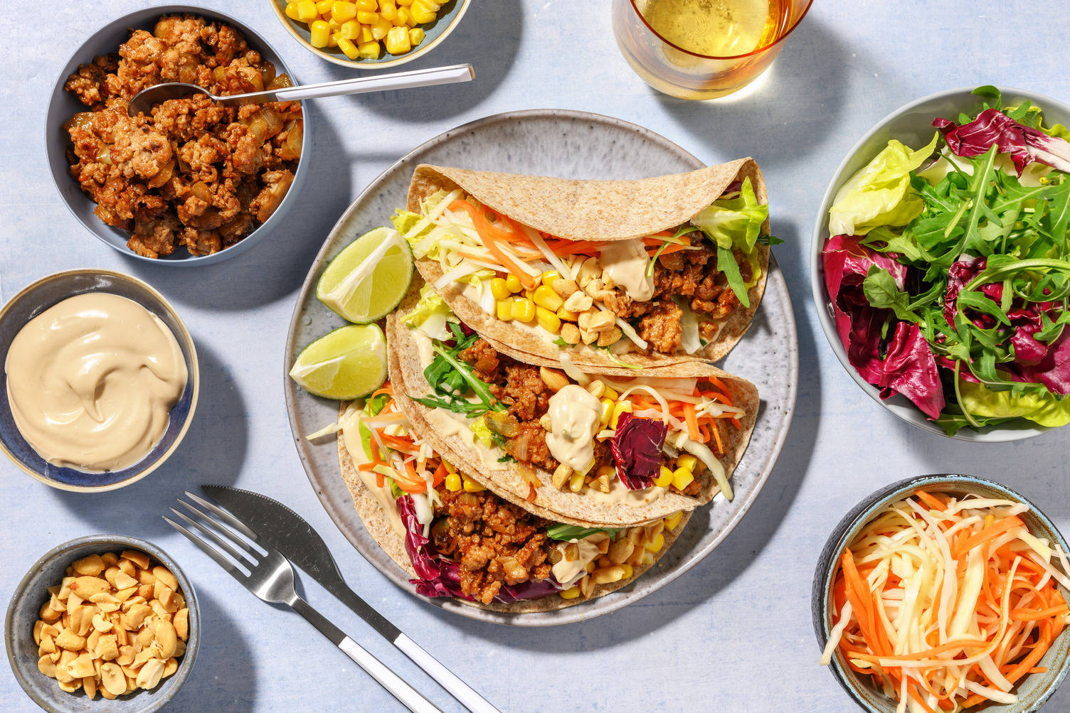 Taco familie-avond: fusion taco's met kipgehakt, limoen en gember