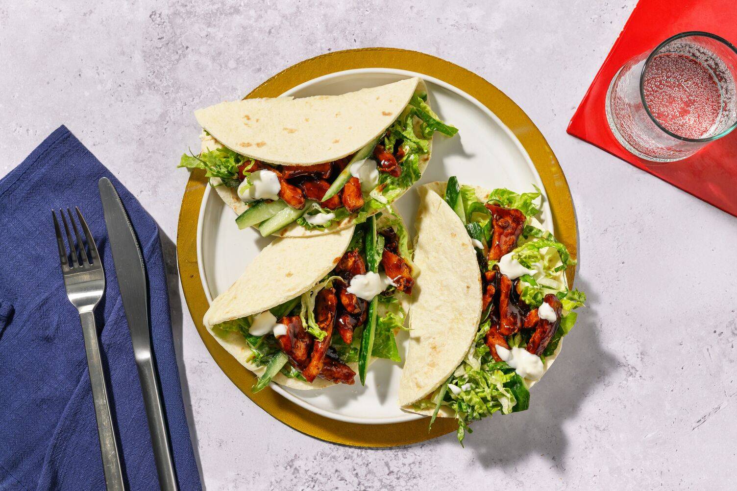 Fast Hoisin Chicken & Cos Salad Tacos