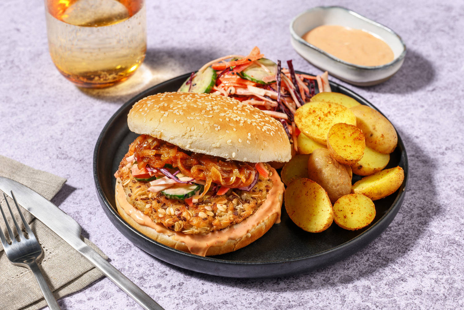 Korean-Inspired Bulgogi Fish Burger with Sriracha Mayo