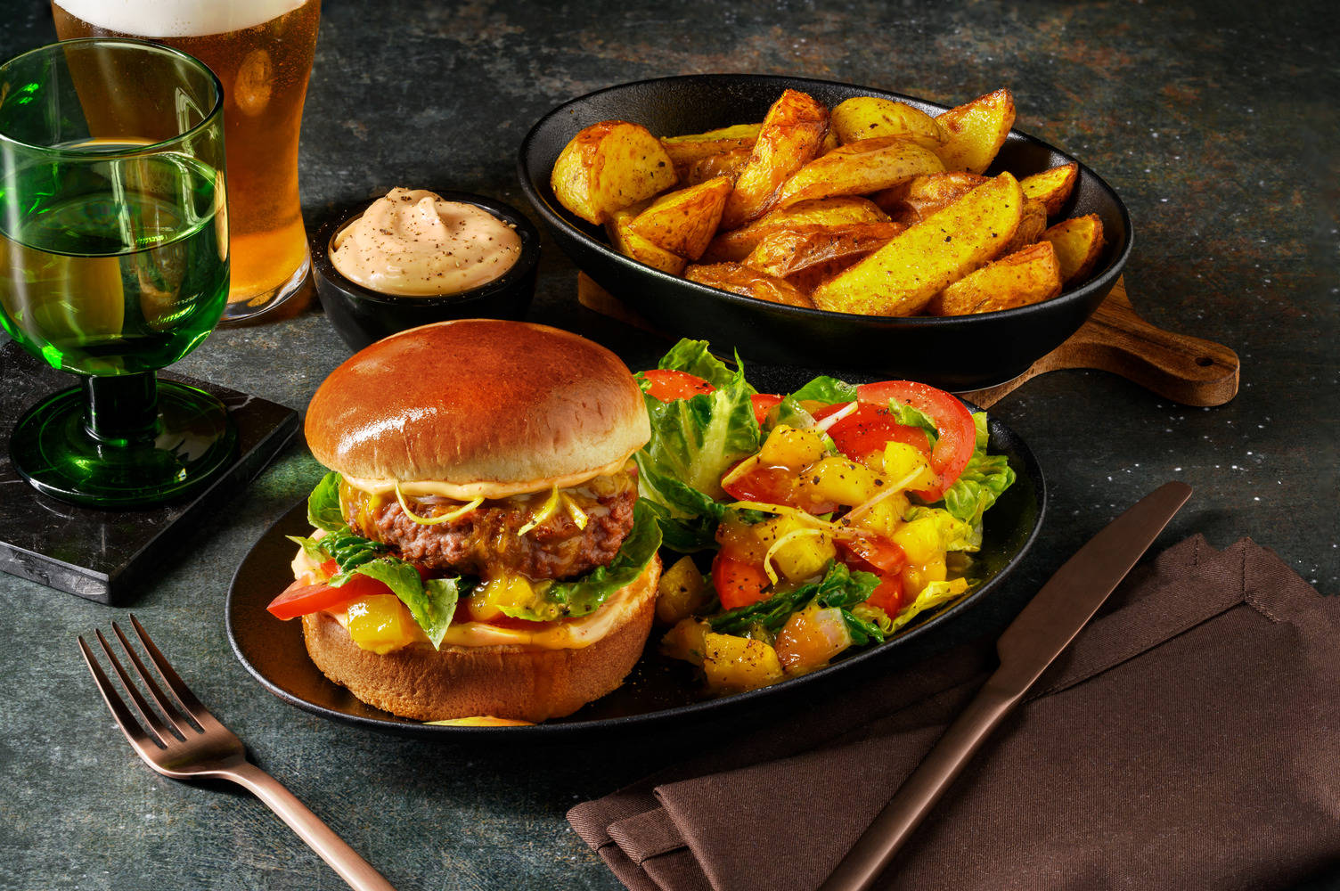 Beyond Meat Burger mit Mango-Chutney