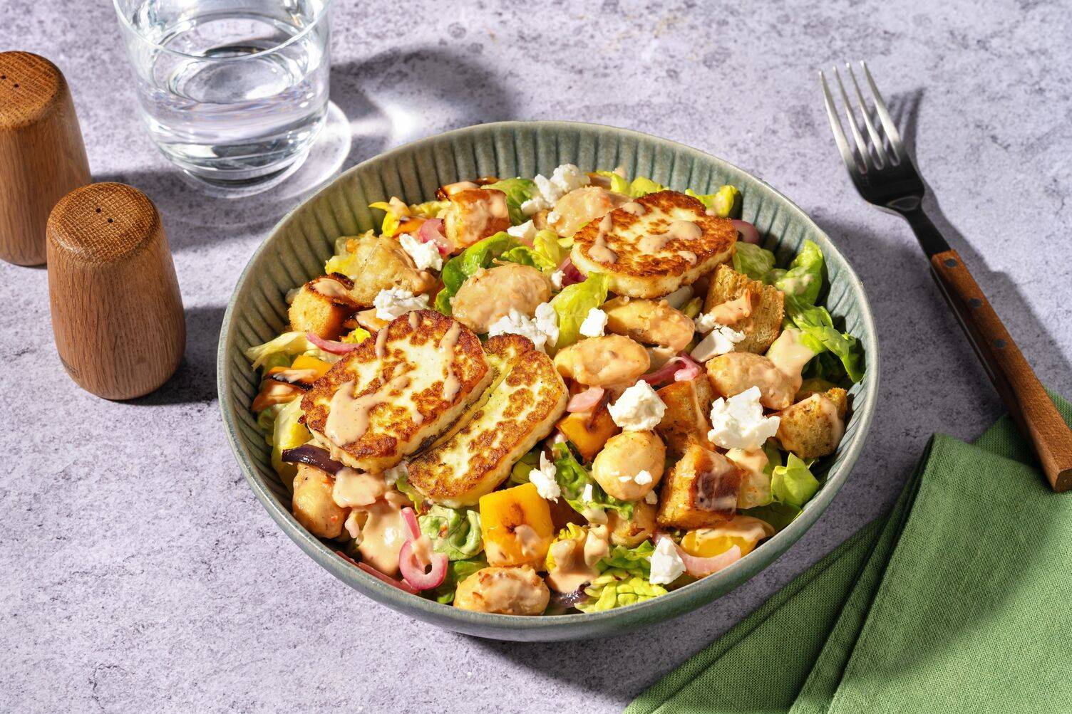 Chermoula Spiced Halloumi and Butter Bean Salad