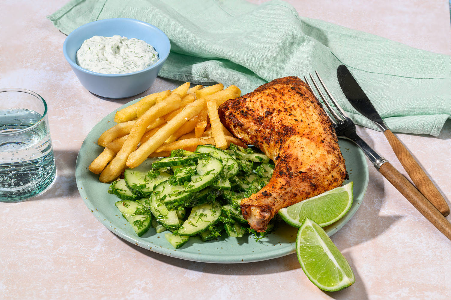 Poulet Label Rouge BBQ, frites & sauce ranch