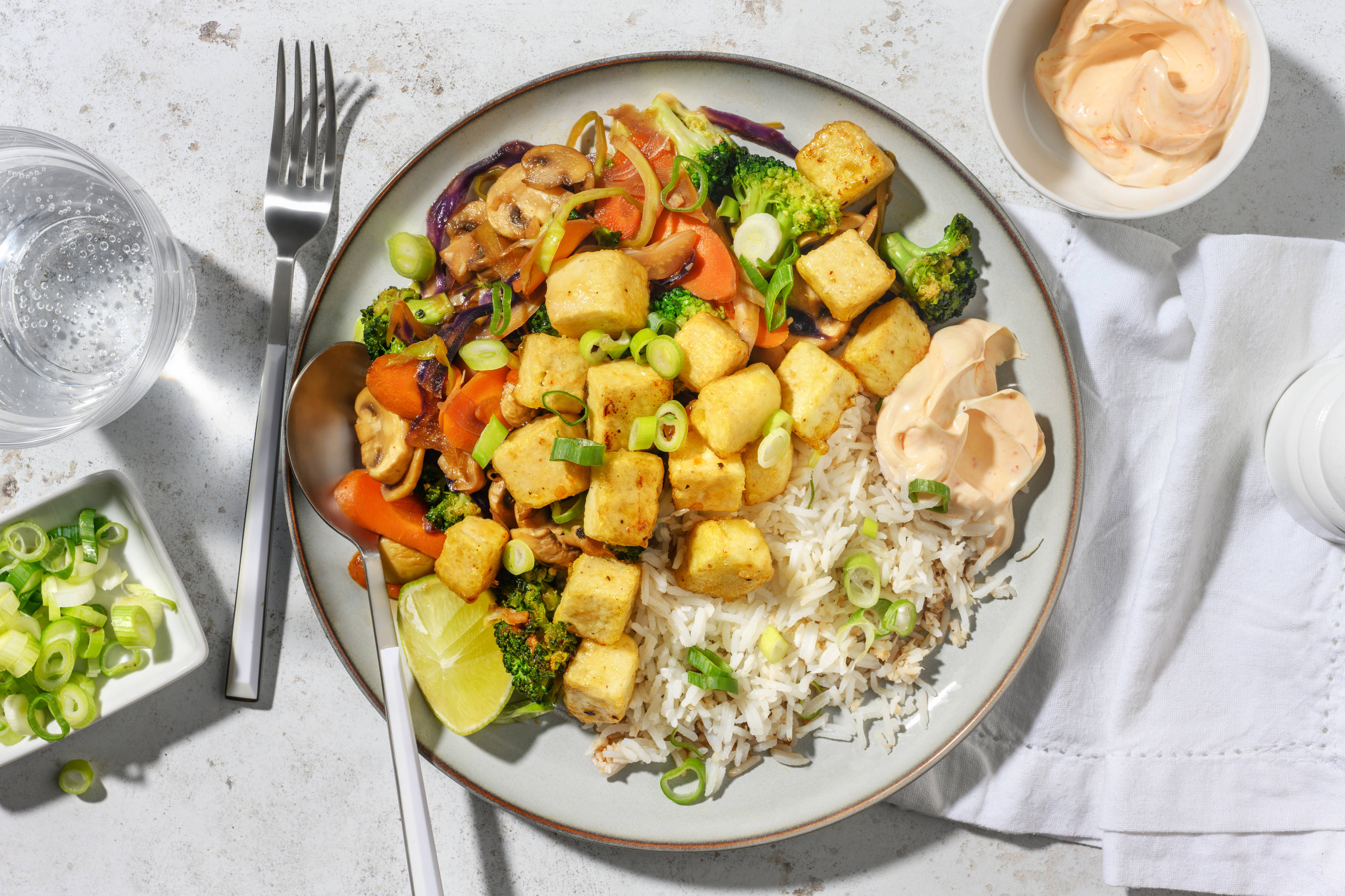Sweet chili-glaserad tofu