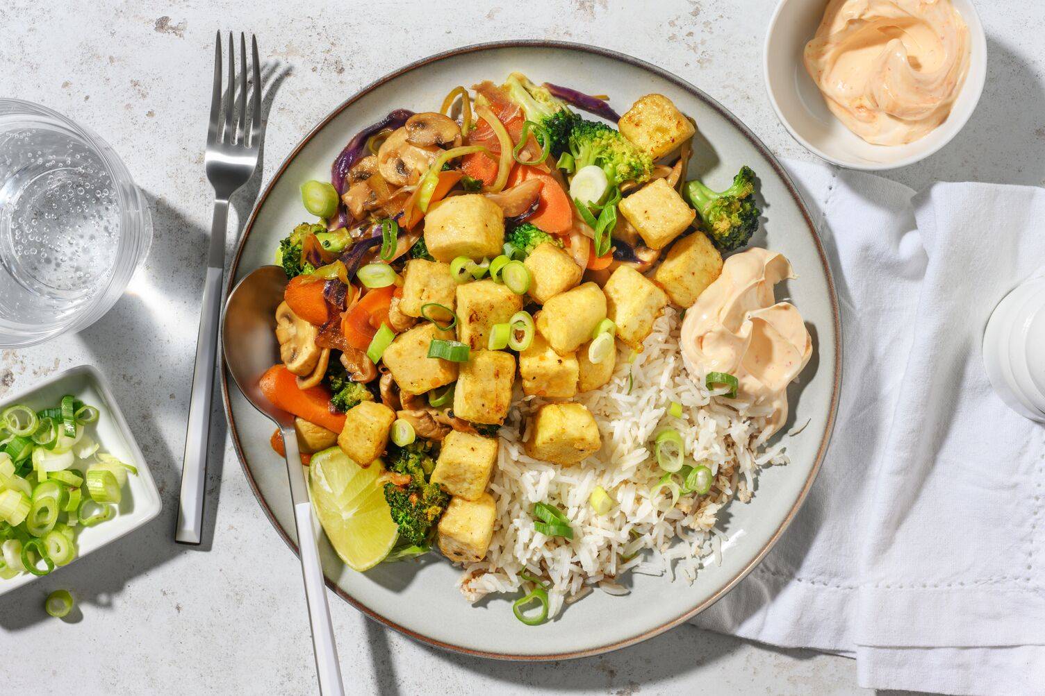 Chiliglaseret tofu
