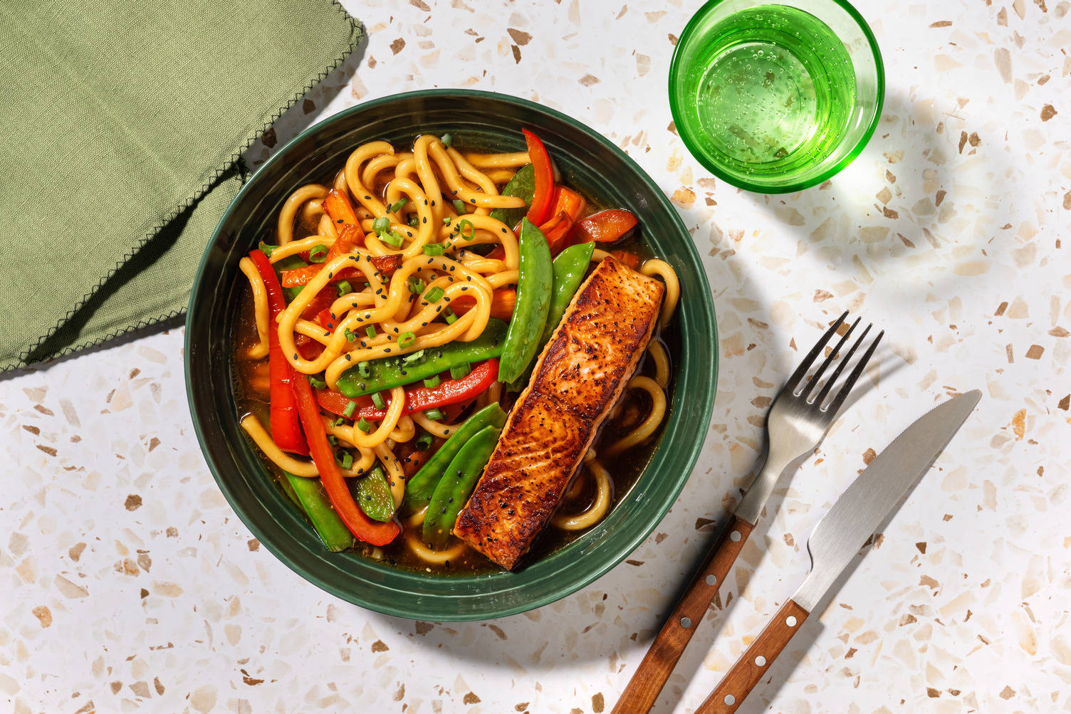 Teriyaki Salmon Udon Traybake