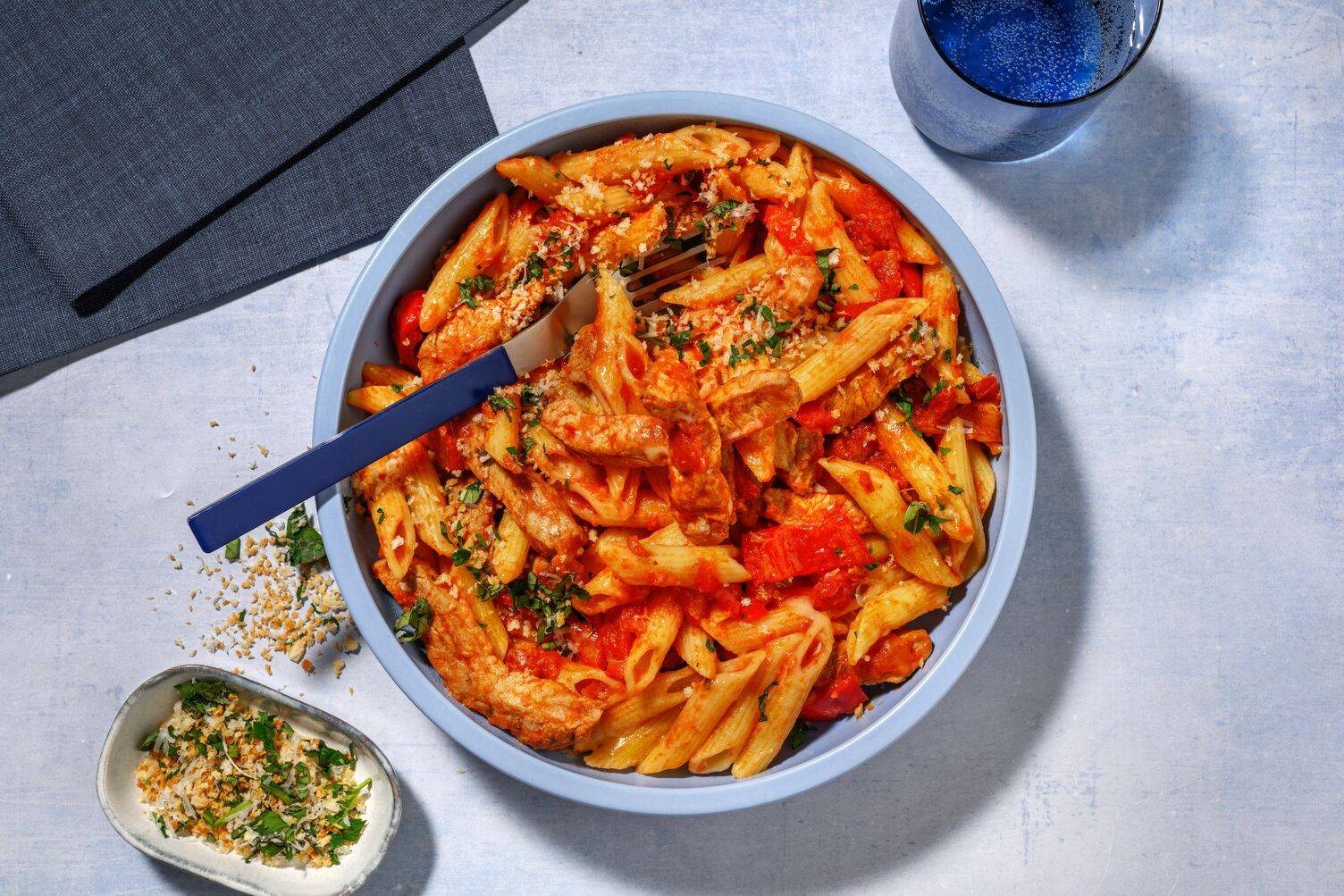 Pasta al Pomodoro mit Bio-Schweinefilet