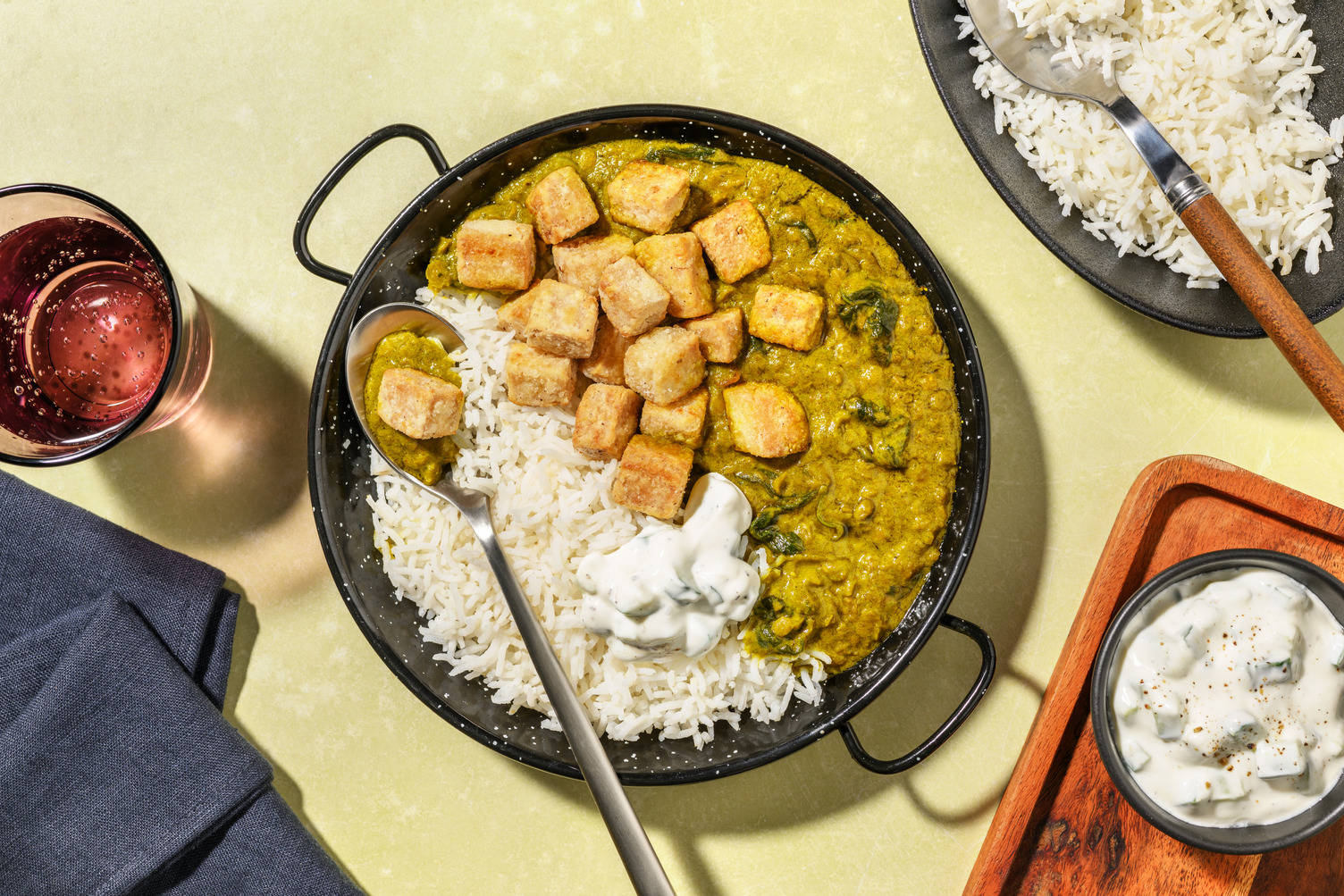 Romige spinaziedahl met tofu