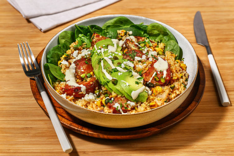 Chioggiabiet-bowl met avocado en witte kaas