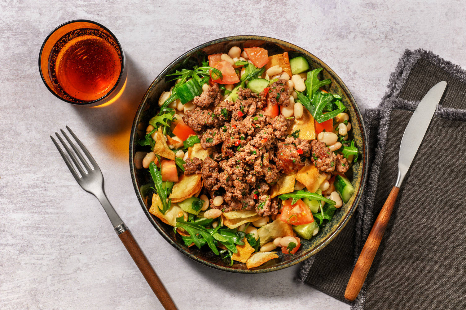 Chimichurri-Salat mit Bio-Rinderhack