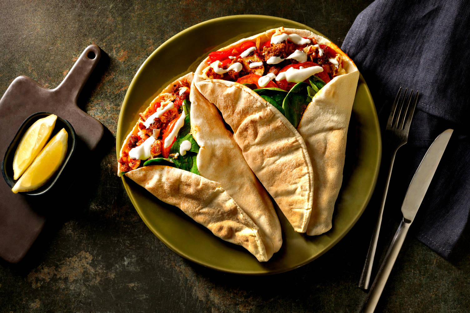 Beef & Cypriot-Style Cheese on Lebanese Flatbread