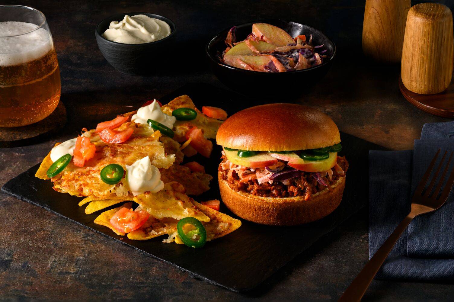 Amerikansk BBQ pulled pork-burgare