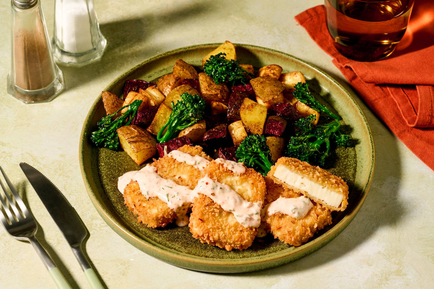 Mandelpaneret halloumi