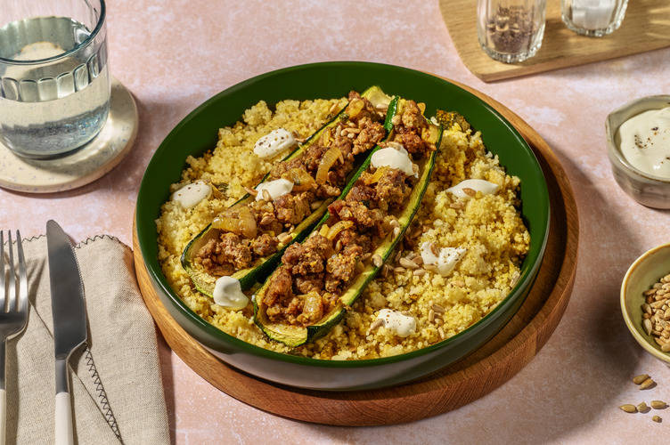 Double Harissa Beef-stuffed Courgette