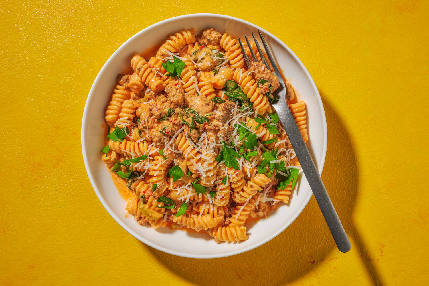 Creamy Lamb Presto Pasta