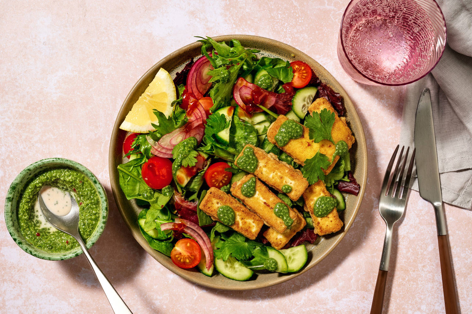 Crispy Prawn Pakora & Cherry Tomato Salad