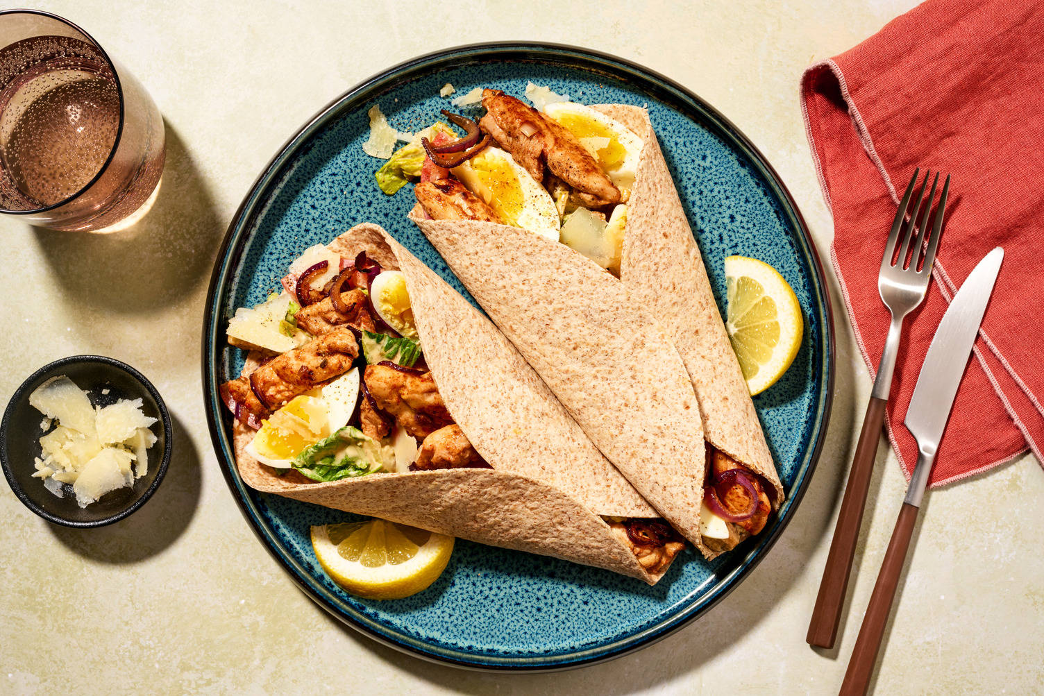 Sportersfavoriet: Caesar-stijl wraps met kip