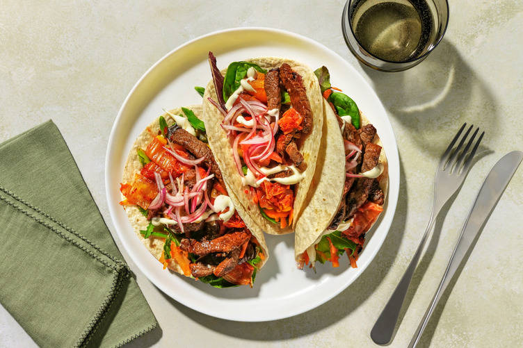 Asian-Style Beef Rump & ‘Kimchi’ Tacos 
