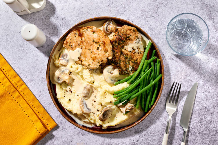 Herby Beef Rump & Creamy Mushroom Sauce