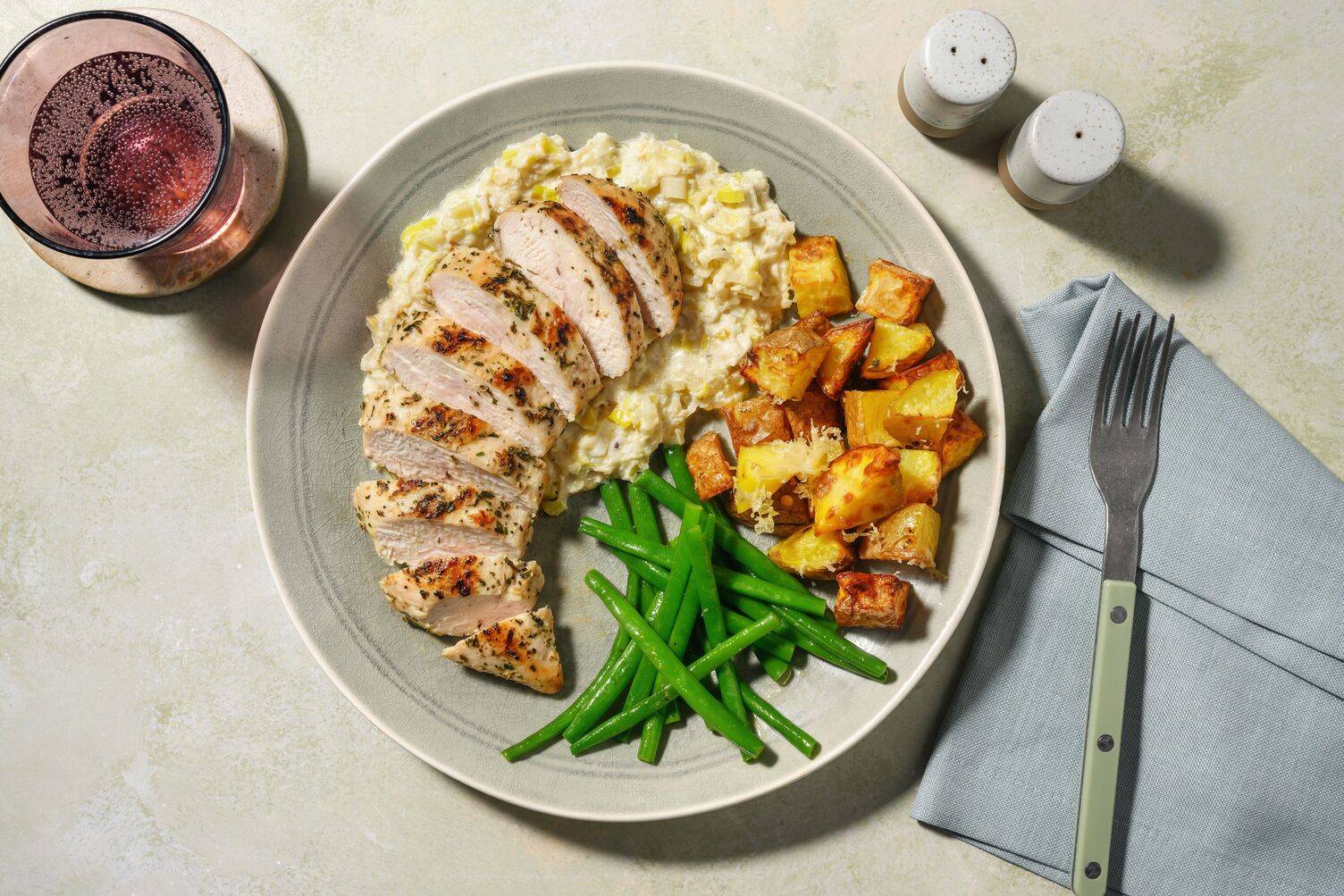 Chicken Breast on Creamy Ricotta Leeks