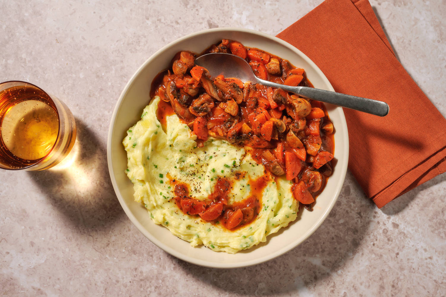 Hearty Mushroom Bourguignon-style Stew