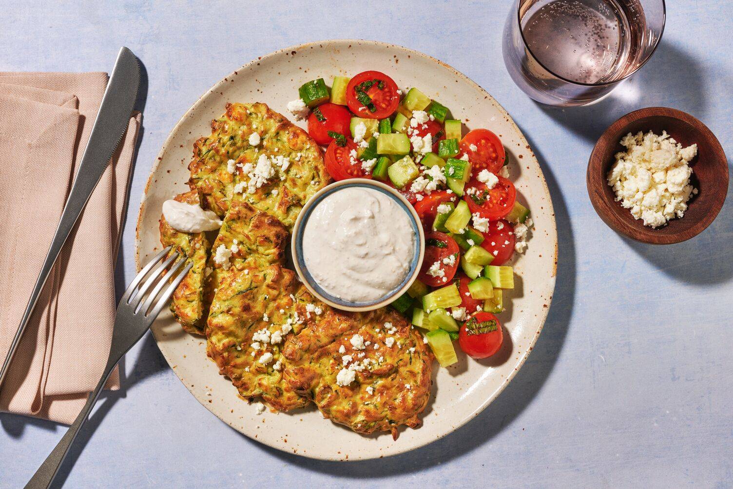 Mücver : galettes de courgettes & fromage frais