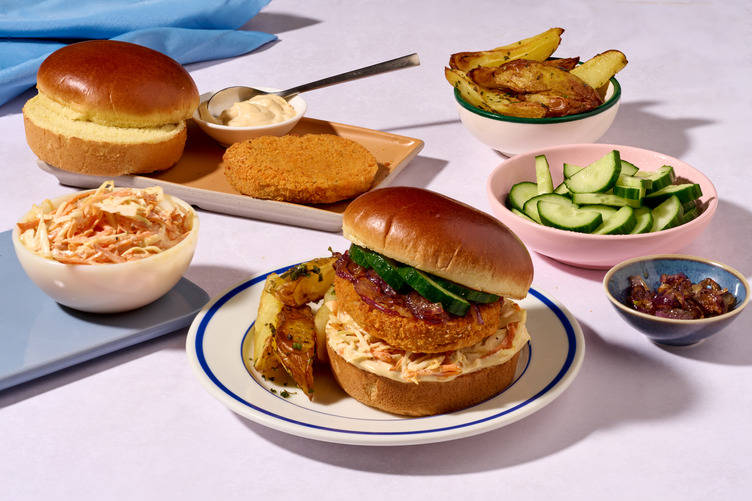 Crispy Double Fish Burger and Umami Caramelised Onion