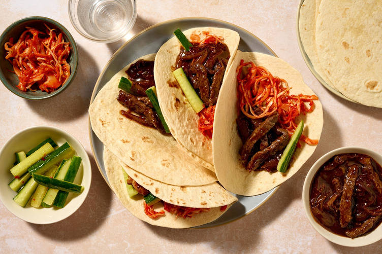 Hoisin Beef and Crunchy Cucumber Tacos