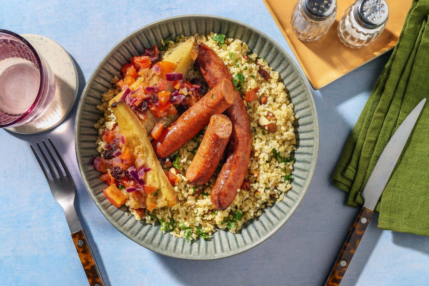 Boulgour & merguez aux saveurs maghrébines