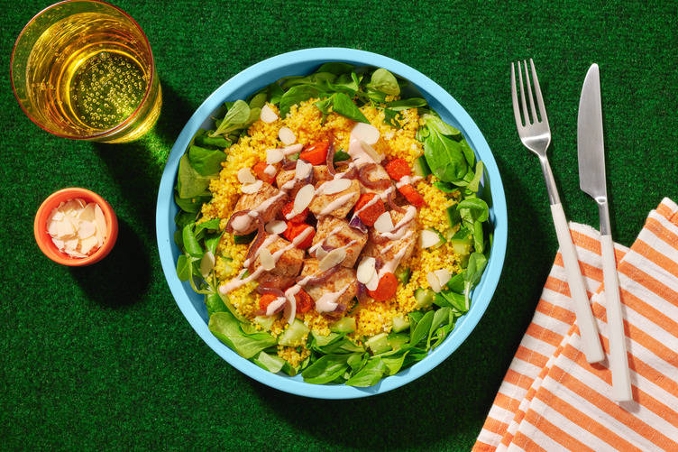 Jip Janssen's favo: couscousbowl met kalkoen en currysaus